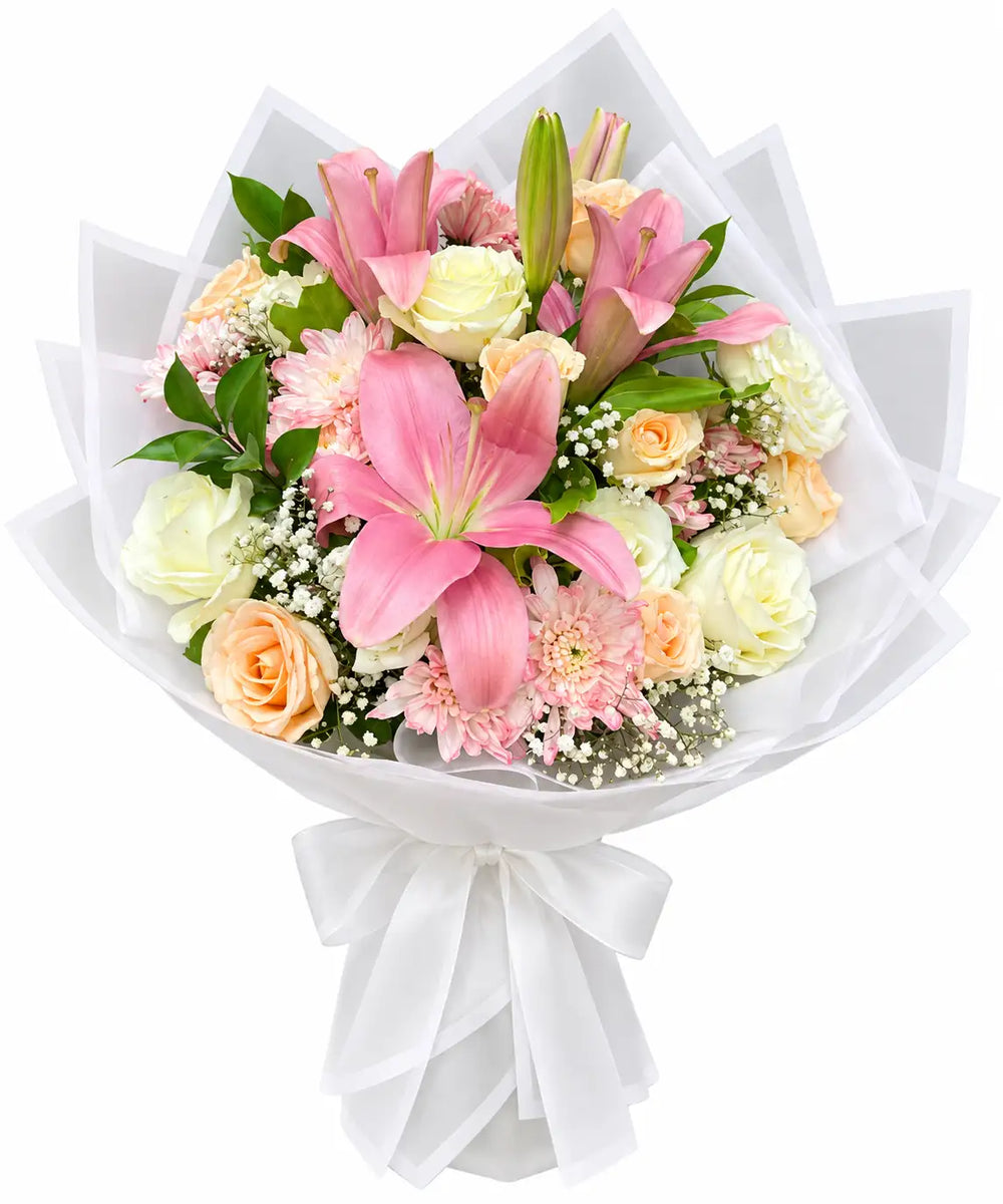 Pink Lilies Birthday Bouquet