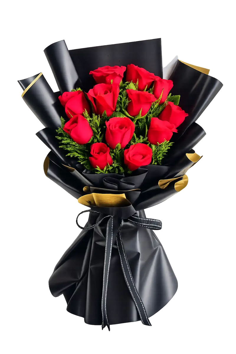 Elegant Fresh Red Rose Bouquet