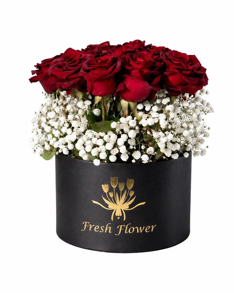 Simple Fresh Red Rose Box