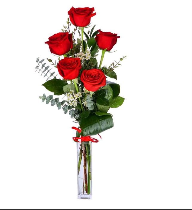 Elegant Red Rose Vase